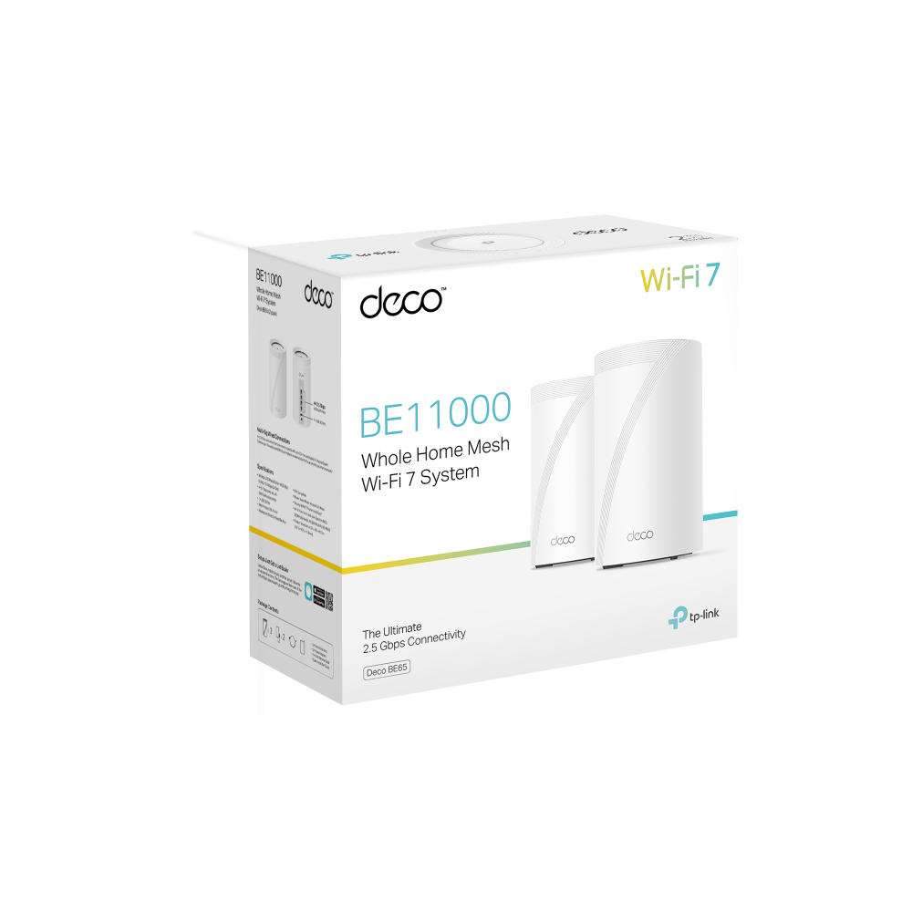 TP-Link Deco BE65 BE9300 Whole Home Mesh Wi-Fi 7 Router White