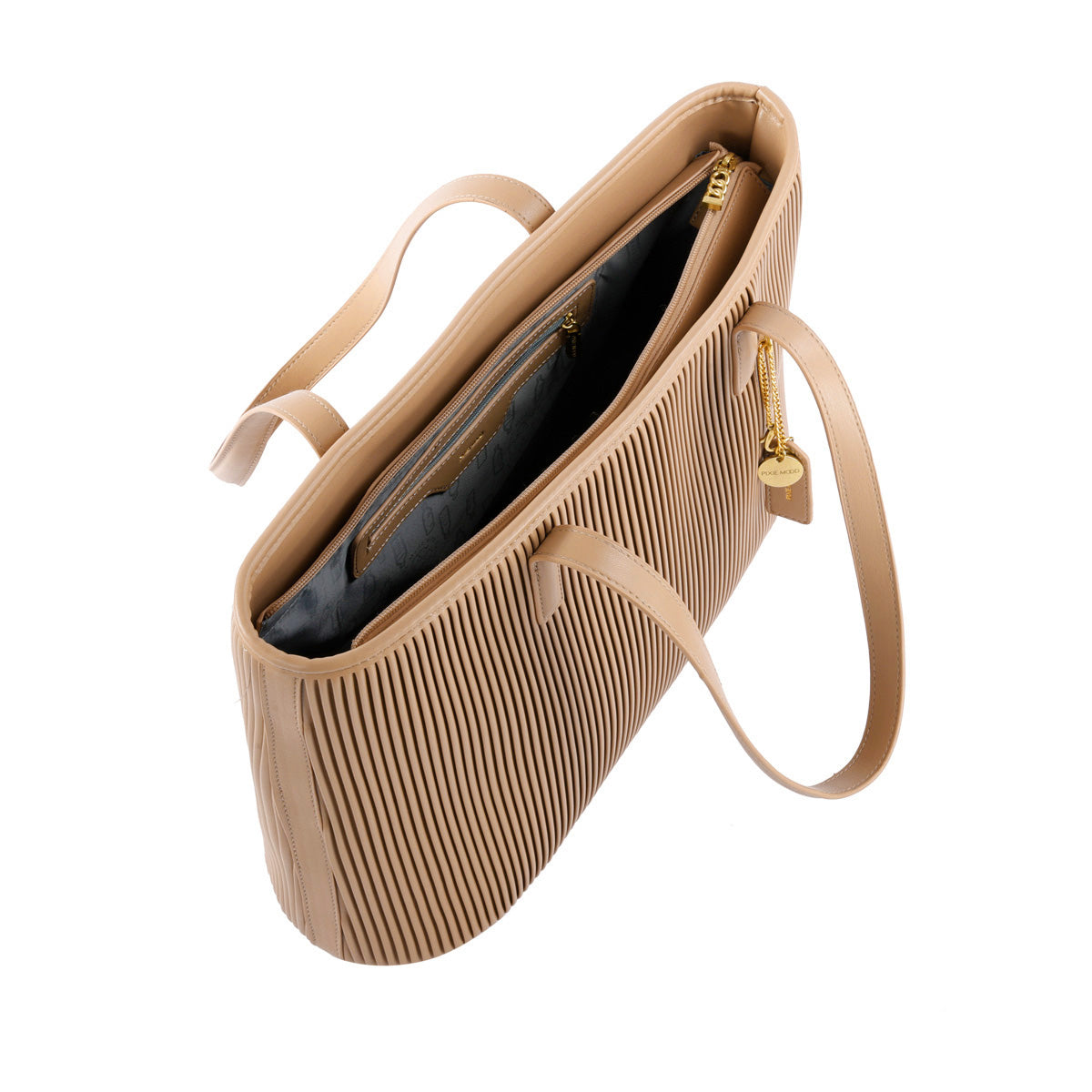 Pixie Mood Sadie Pleated Vegan Leather Tote Sand