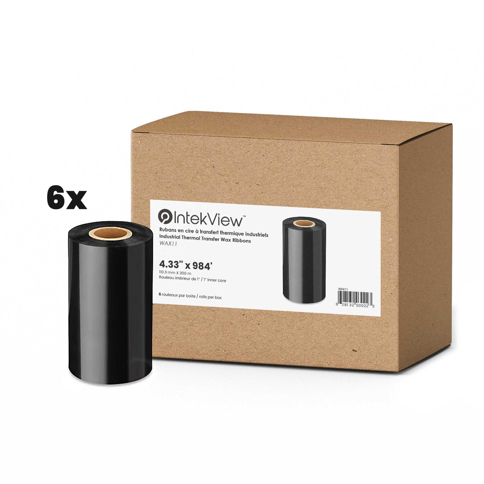 IntekView Thermal Transfer Ribbon Wax 6 Pack