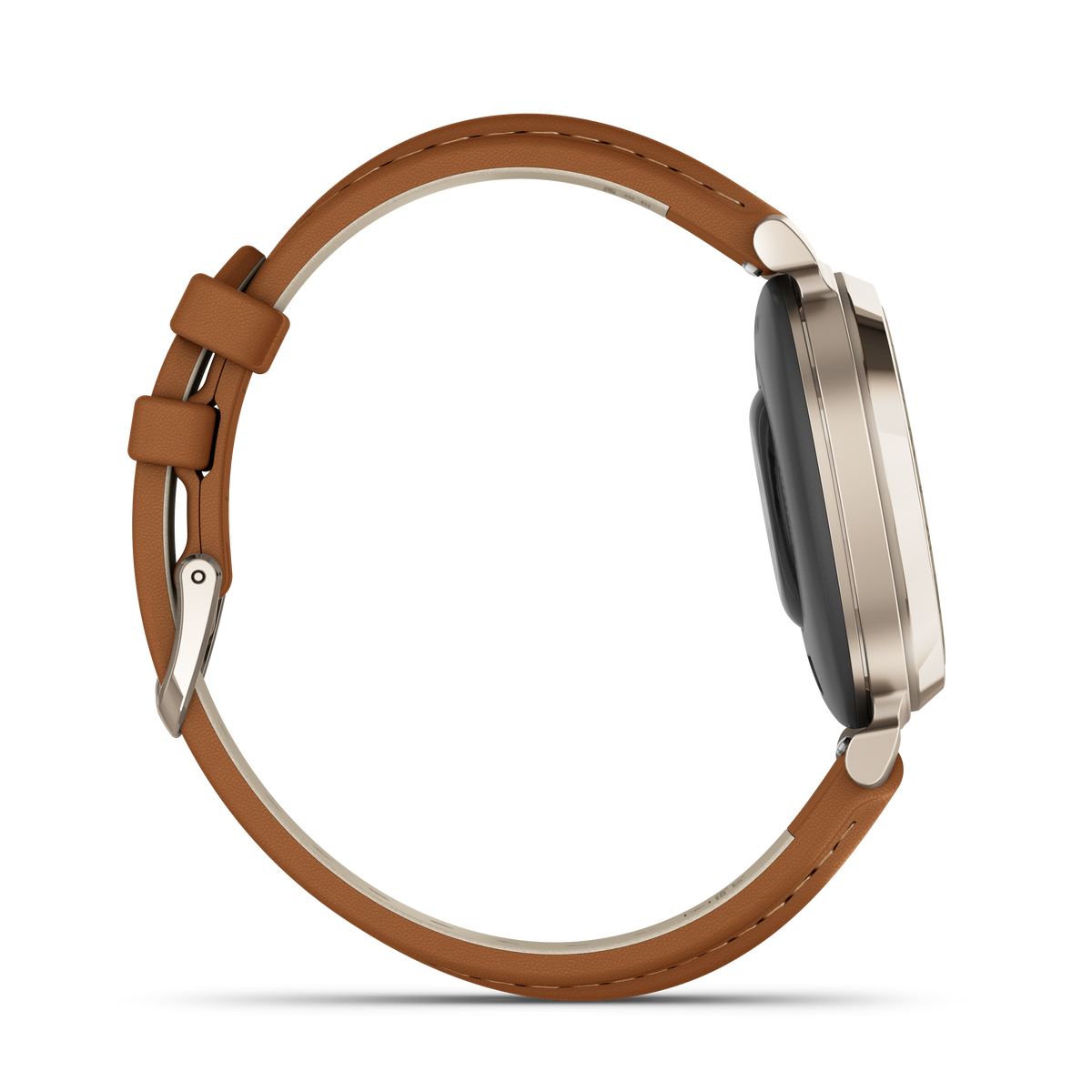 Garmin Lily 2 Cream Gold Case with Tan Leather Band