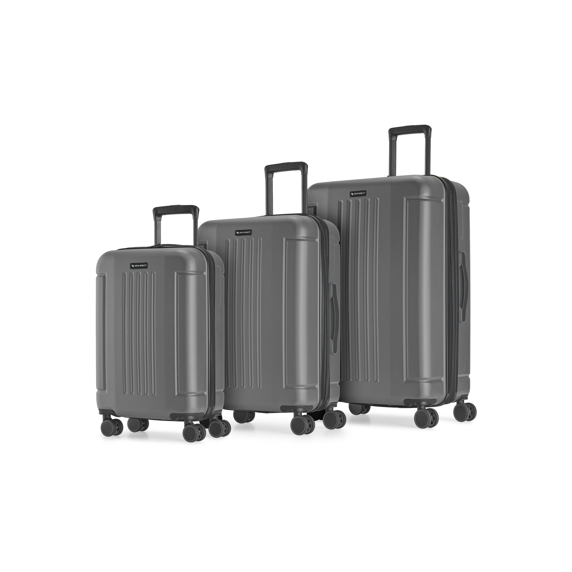 Swiss Mobility LHR 3 Piece Luggage Set Charcoal