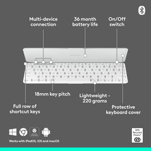 Logitech Keys-To-Go 2 Wireless Keyboard Pale Grey