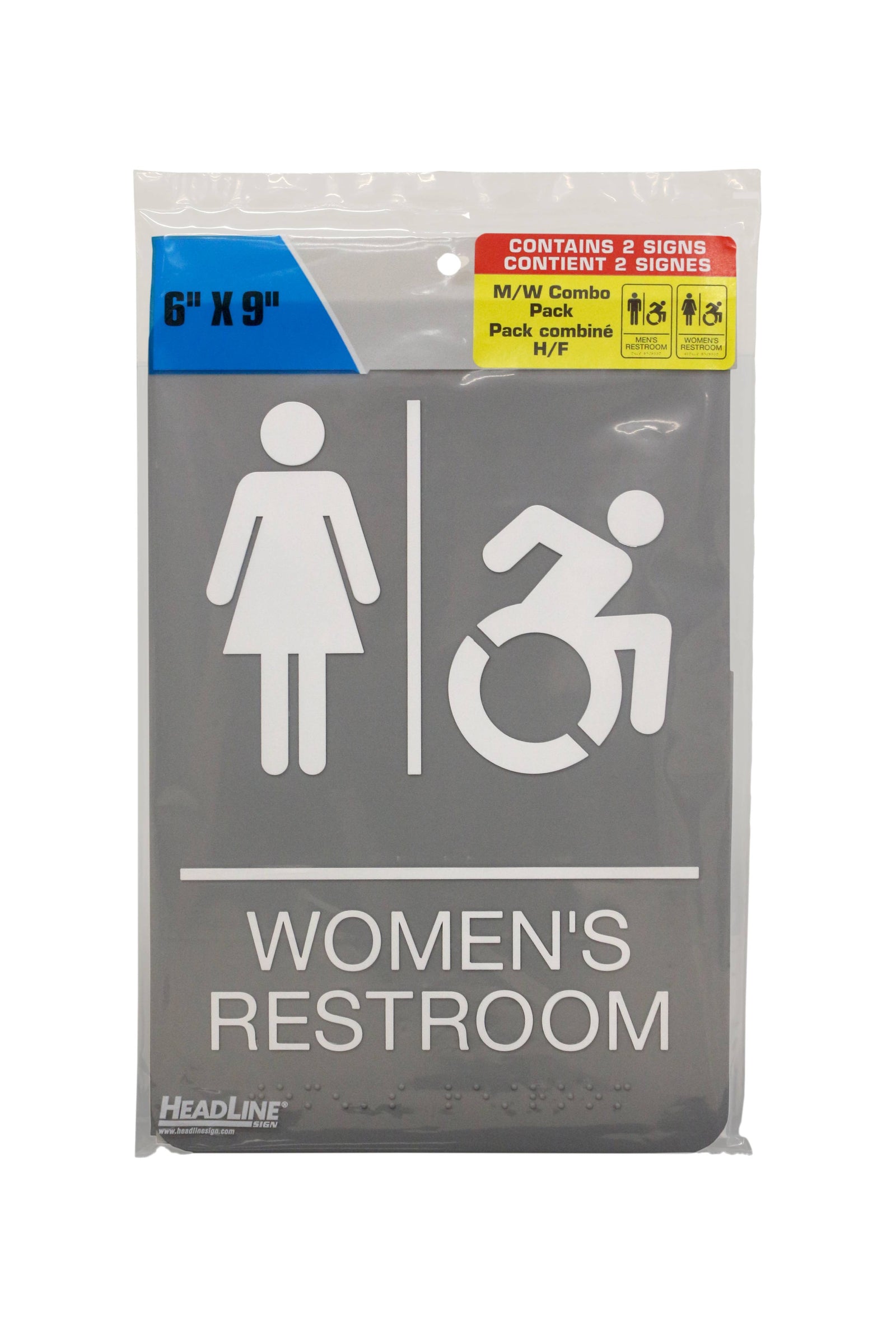 Headline Sign Mens And Womens Restroom ADA Signs Combo Pack