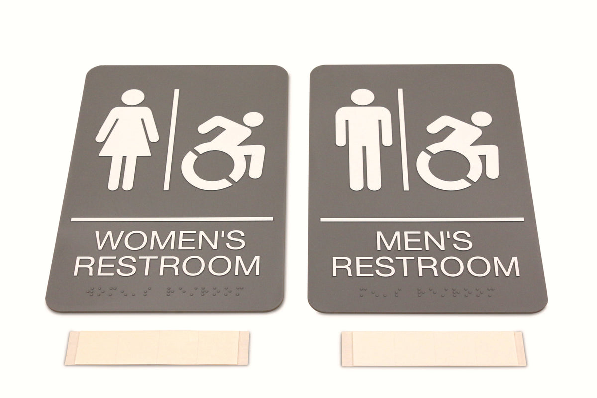 Headline Sign Mens And Womens Restroom ADA Signs Combo Pack