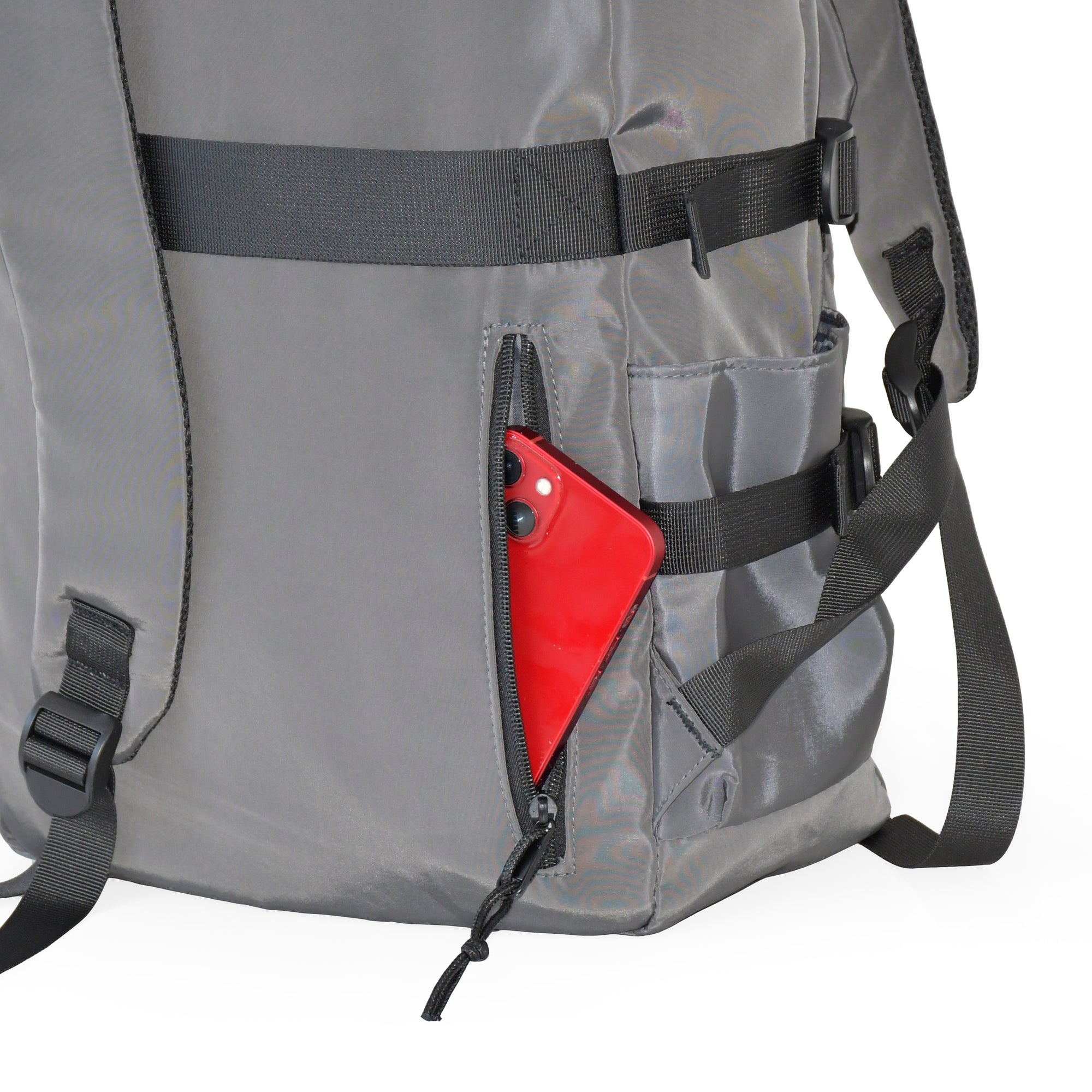 Club Rochelier Large Double Flap Front Backpack Grey