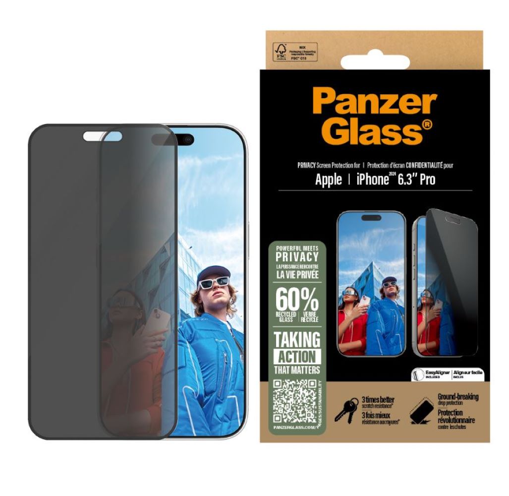 PanzerGlass Ultra-Wide Fit Privacy Screen Protector iPhone 16 Pro