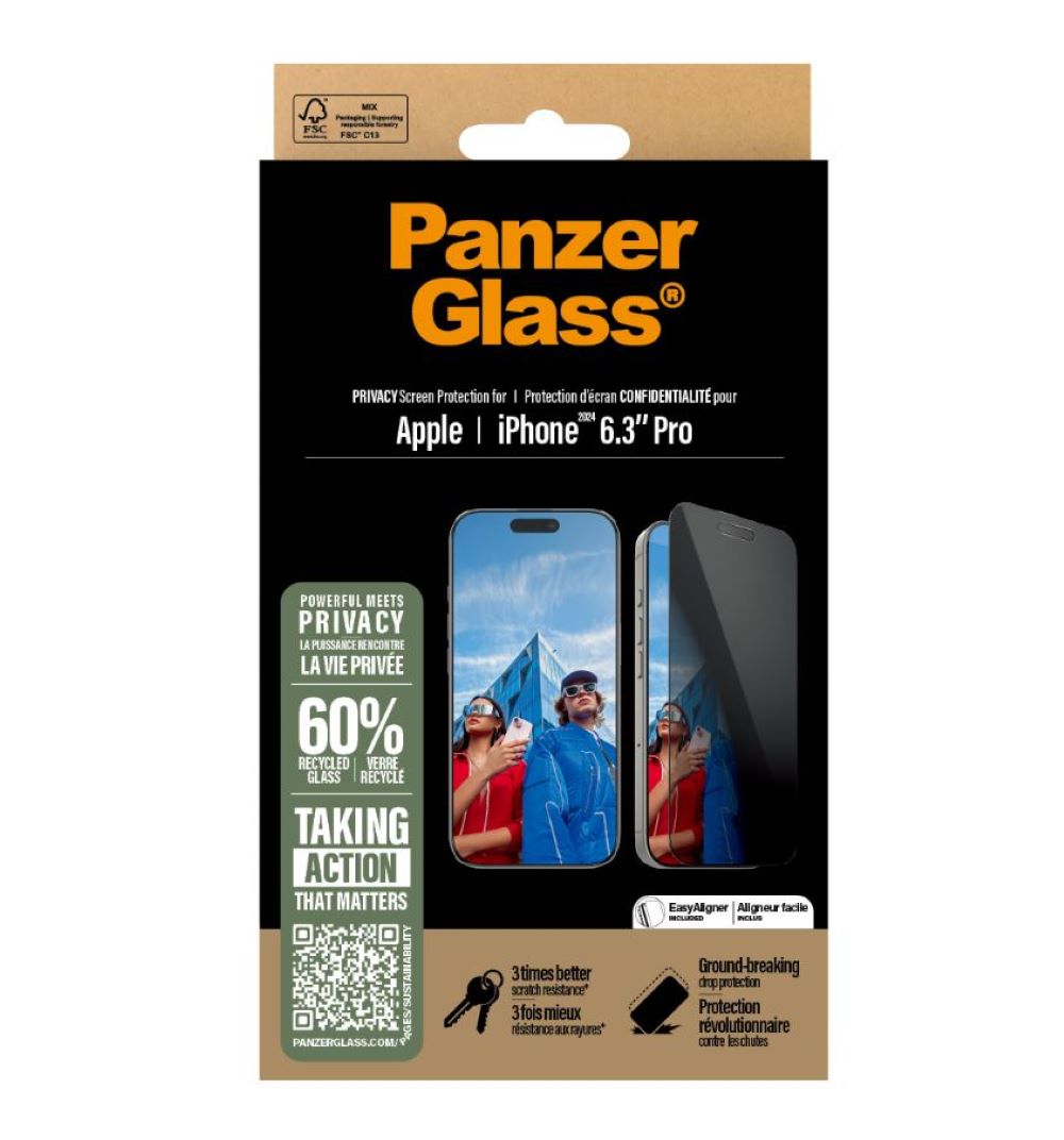 PanzerGlass Ultra-Wide Fit Privacy Screen Protector iPhone 16 Pro