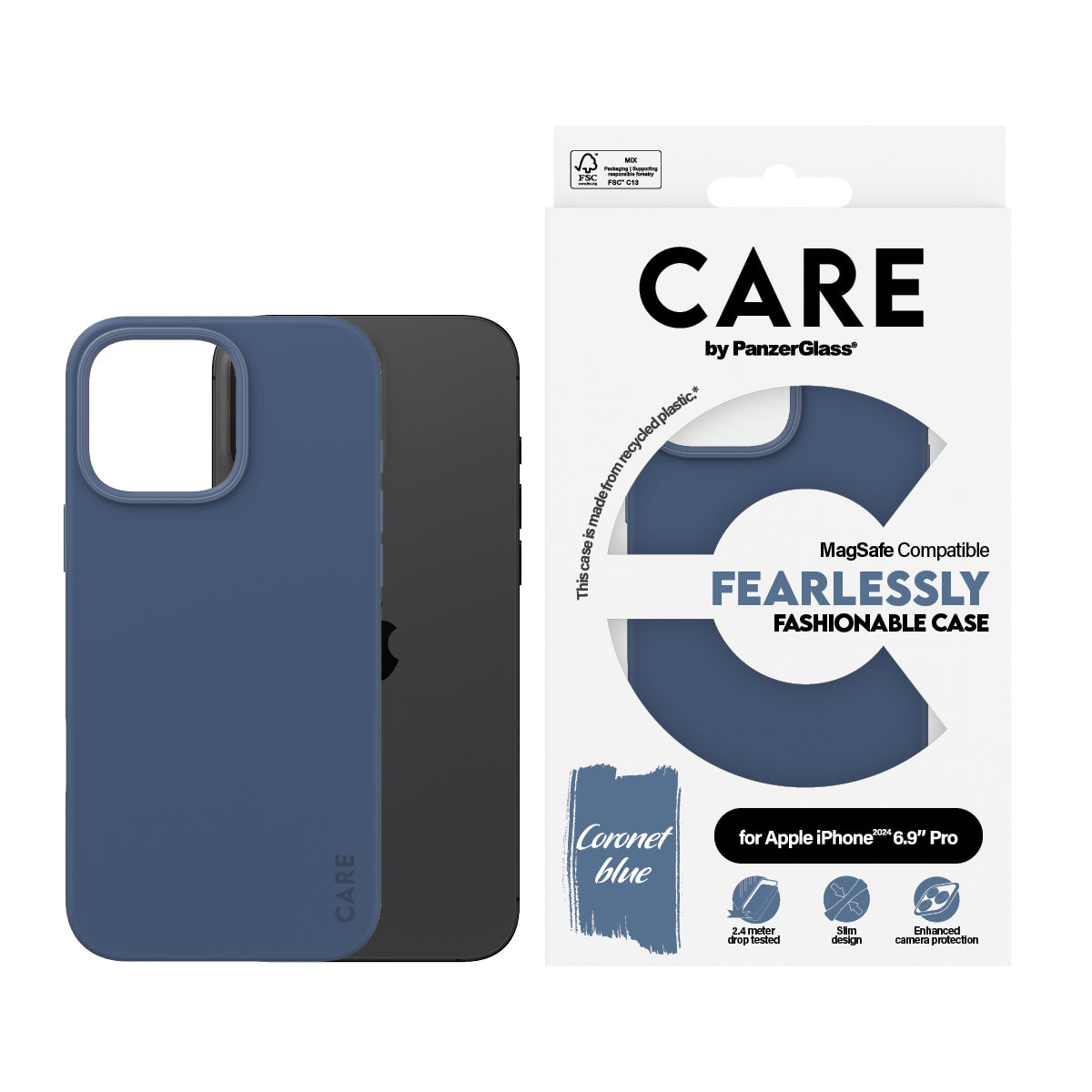 PanzerGlass CARE Case Fashion MagSafe iPhone 16 Pro Max Blue