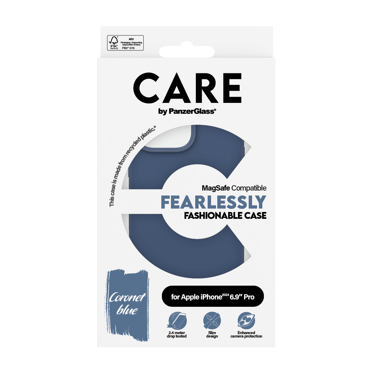 PanzerGlass CARE Case Fashion MagSafe iPhone 16 Pro Max Blue