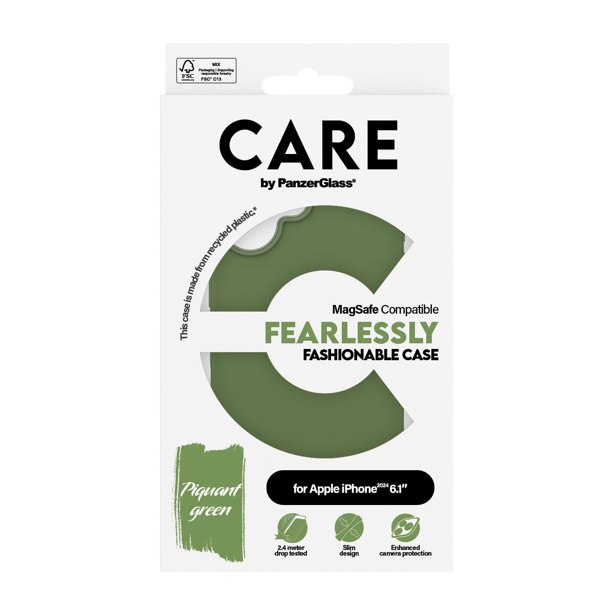 PanzerGlass CARE Case Fashion MagSafe iPhone 16 Green