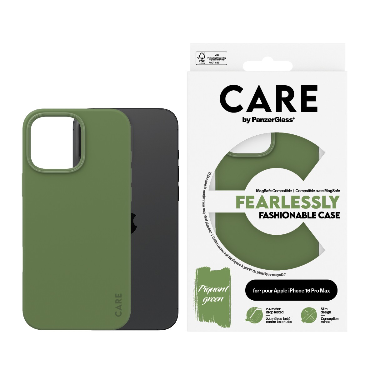PanzerGlass CARE Case Fashion MagSafe iPhone 16 Pro Max Green