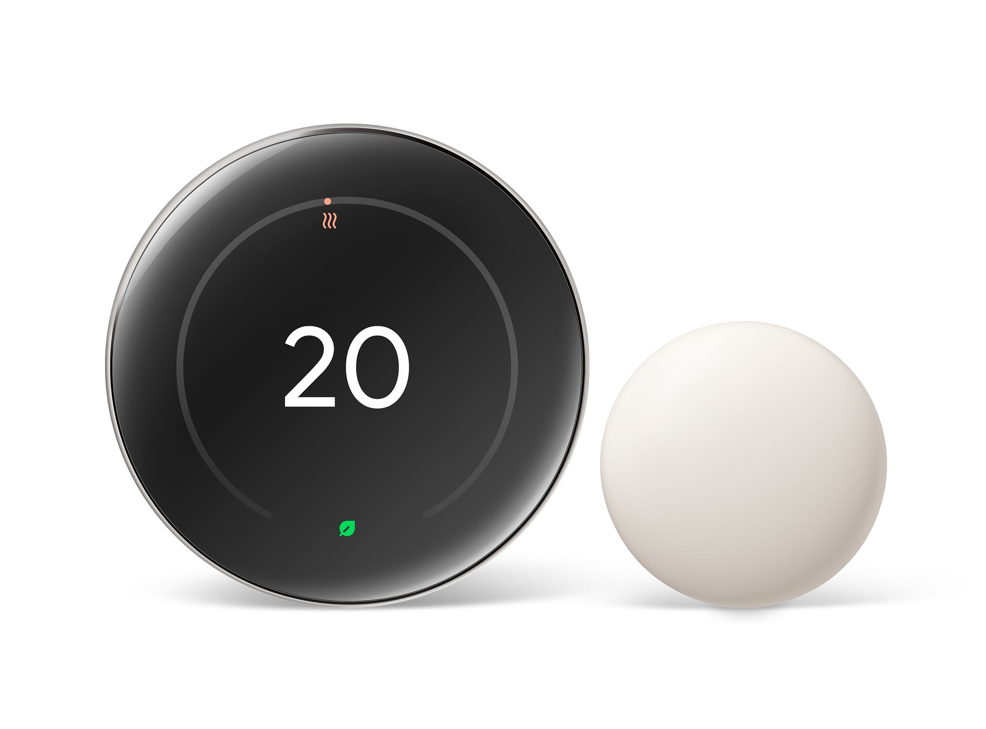Google Nest Learning Thermostat with Nest Temperature Sensor Polished Silver