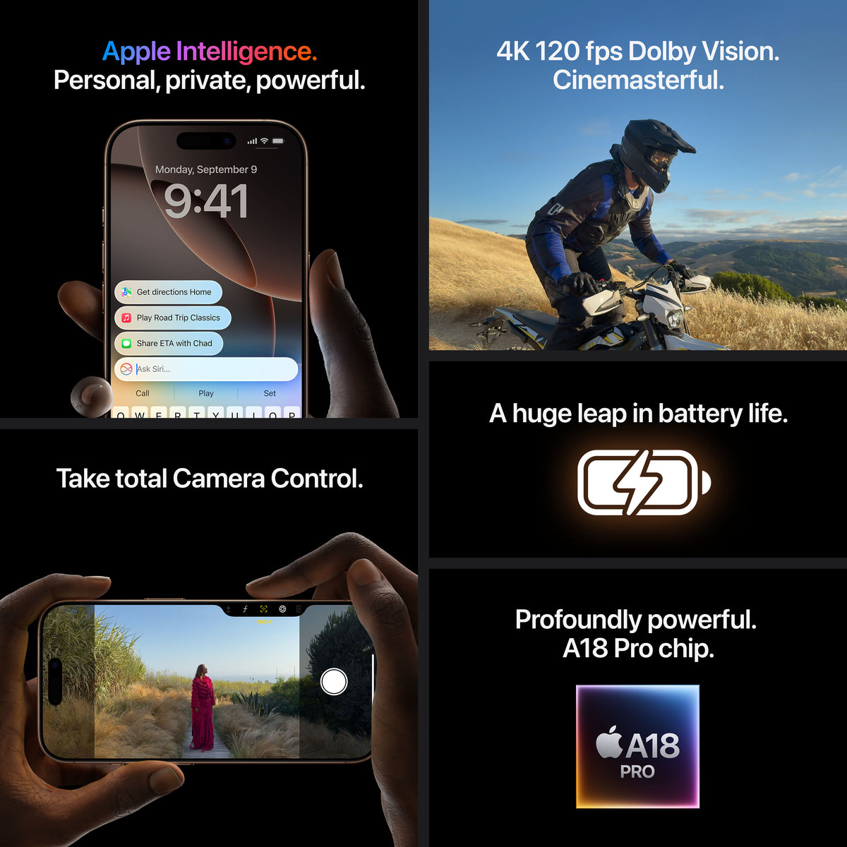 Apple iPhone 16 Pro 3N746CL/A 6.3" 256GB Natural Titanium