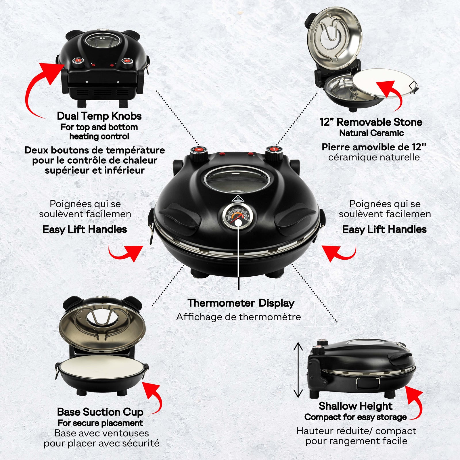 Granitestone Piezano Indoor Pizza Oven with Ceramic Pizza Stone