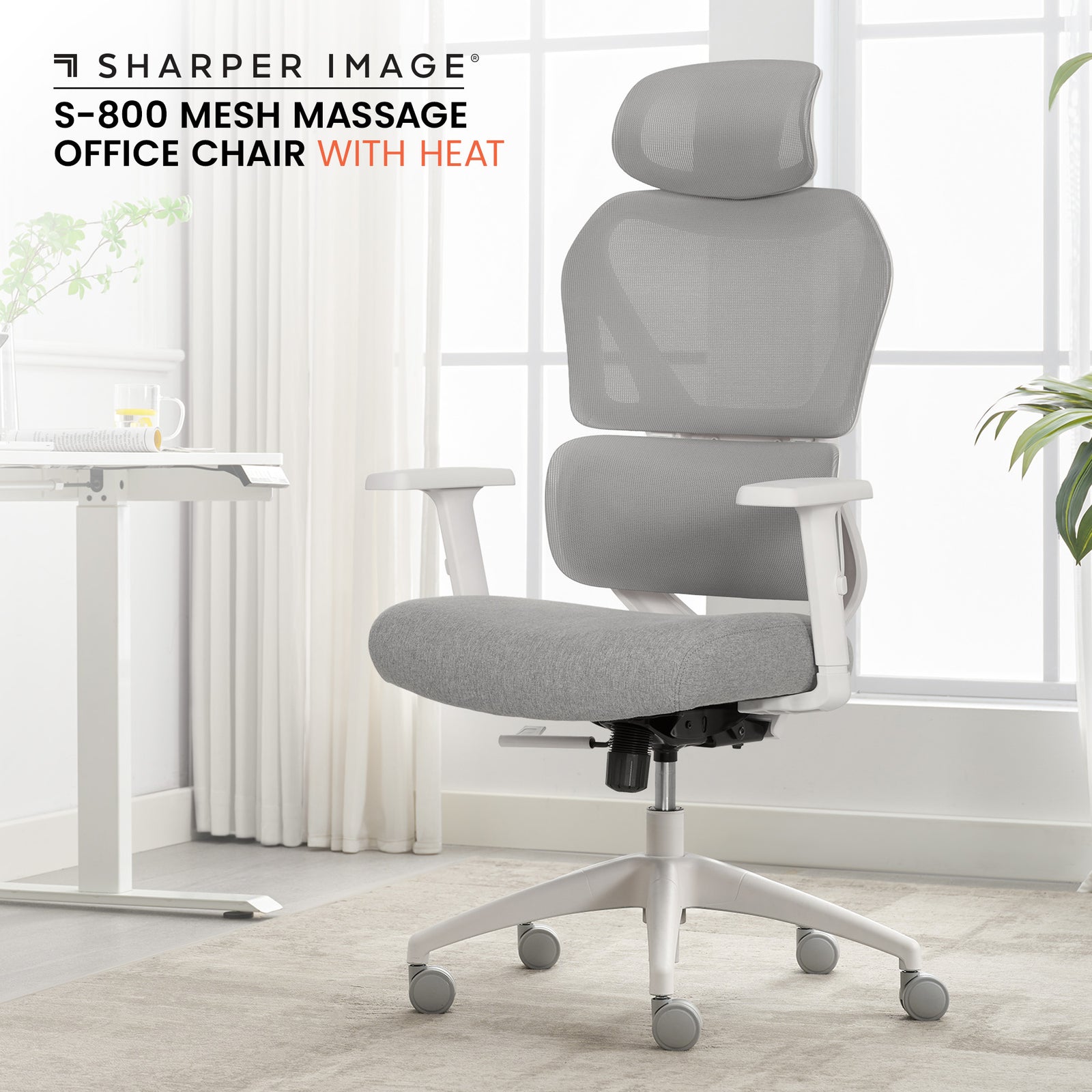 Sharper Image S-800 Ergonomic Mesh Swivel Executive Massage Chair