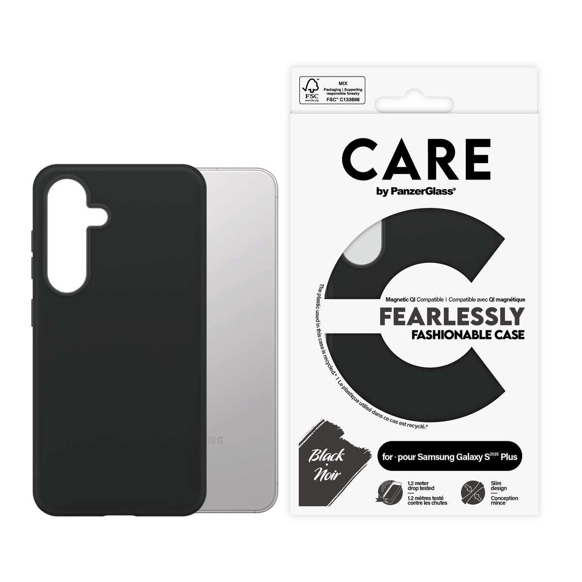PanzerGlass CARE Fashionable Case for Samsung Galaxy S25 Plus Black