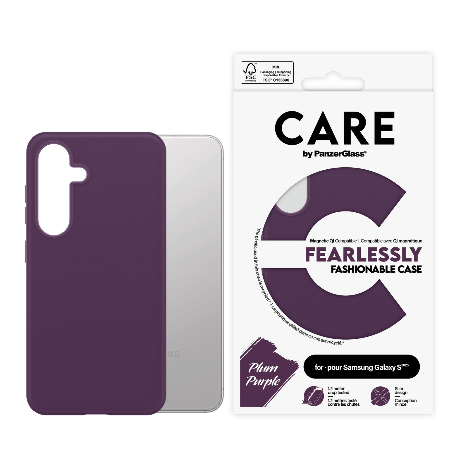 PanzerGlass CARE Case for Samsung Galaxy S25 Purple