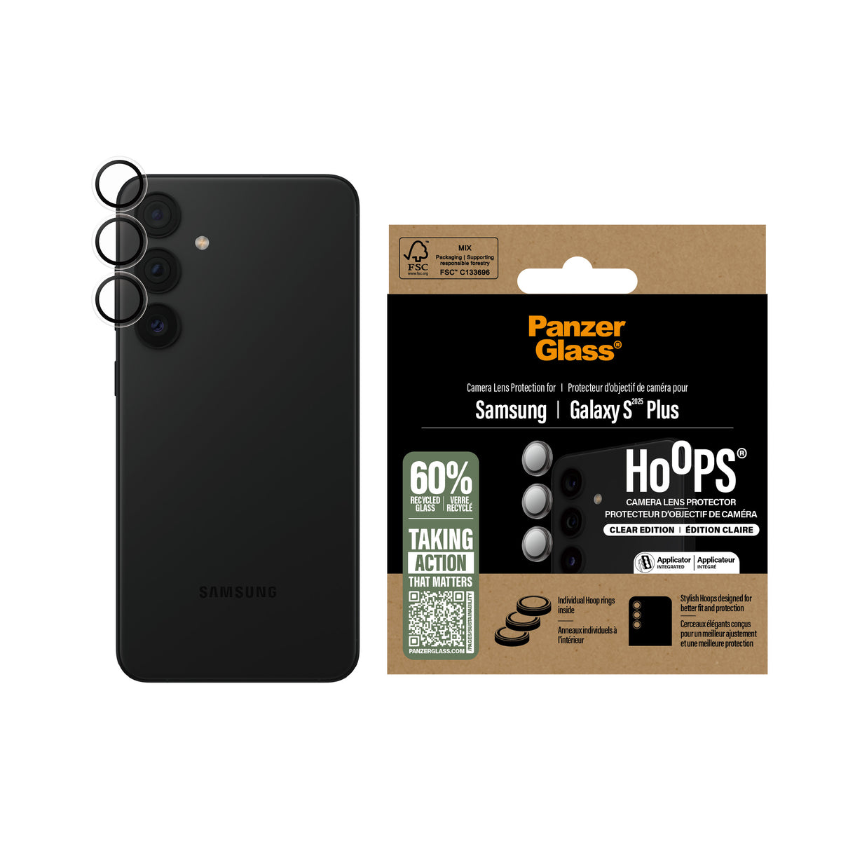 PanzerGlass Camera Lens Cover Protector for Samsung Galaxy S25 Plus