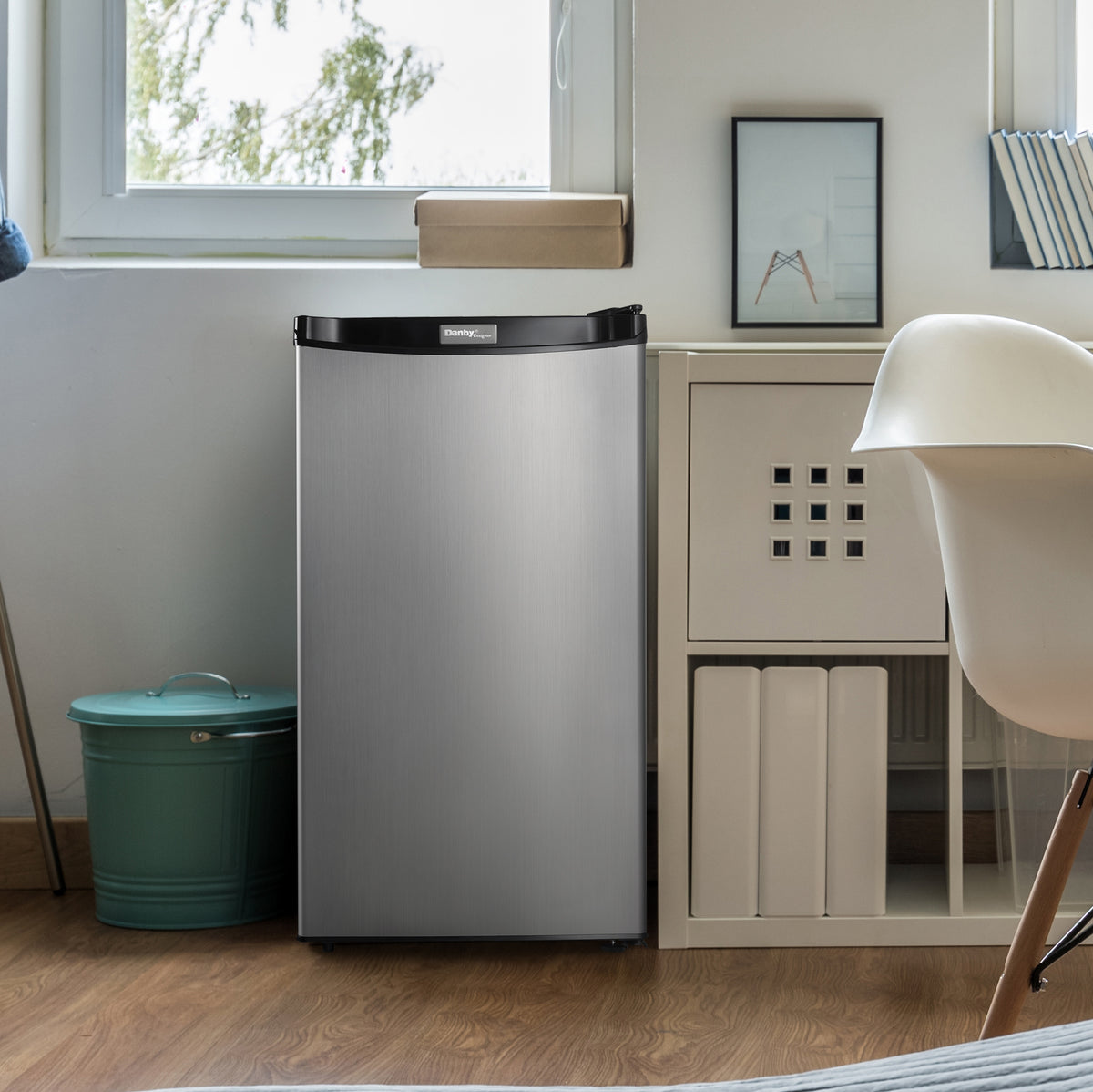 Danby Designer 3.2 cu Compact Fridge Stainless Steel