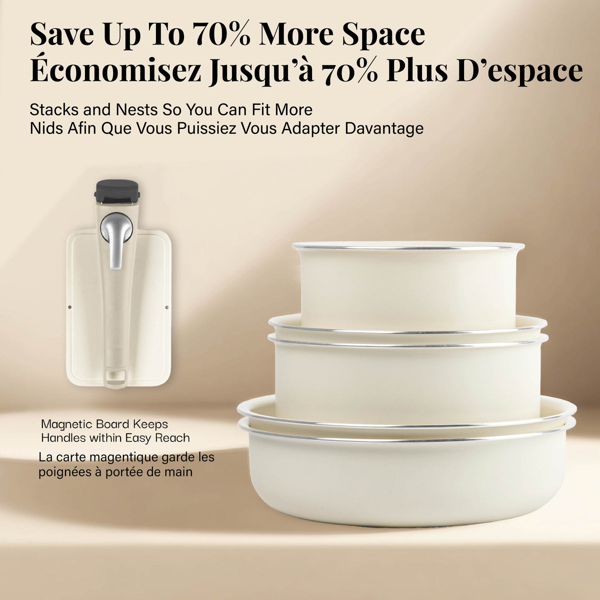 Gotham Steel Ceramic and Aluminum Cookware Cream