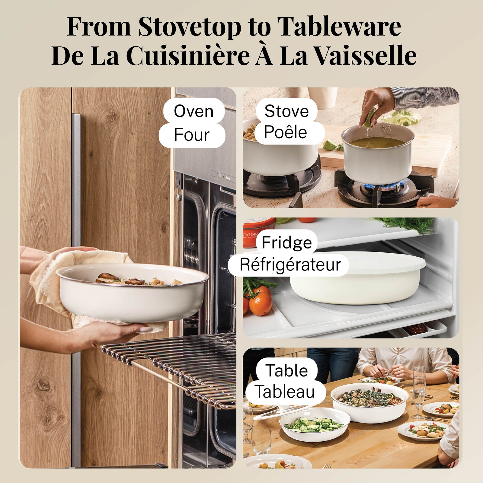 Gotham Steel Ceramic and Aluminum Cookware Cream