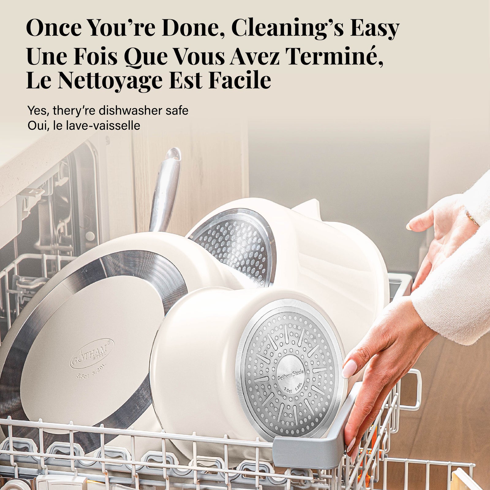 Gotham Steel Ceramic and Aluminum Cookware Cream