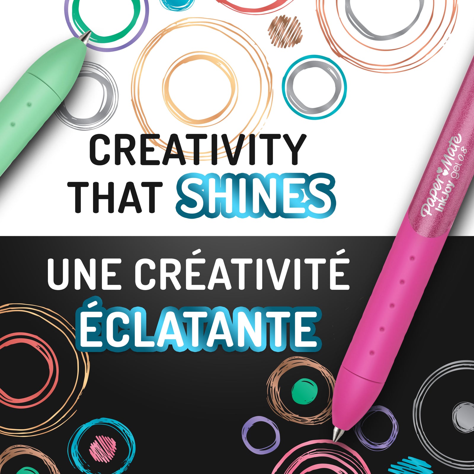 Paper Mate InkJoy Gel Metallic 0.8mm Retractable Pen Set of 10
