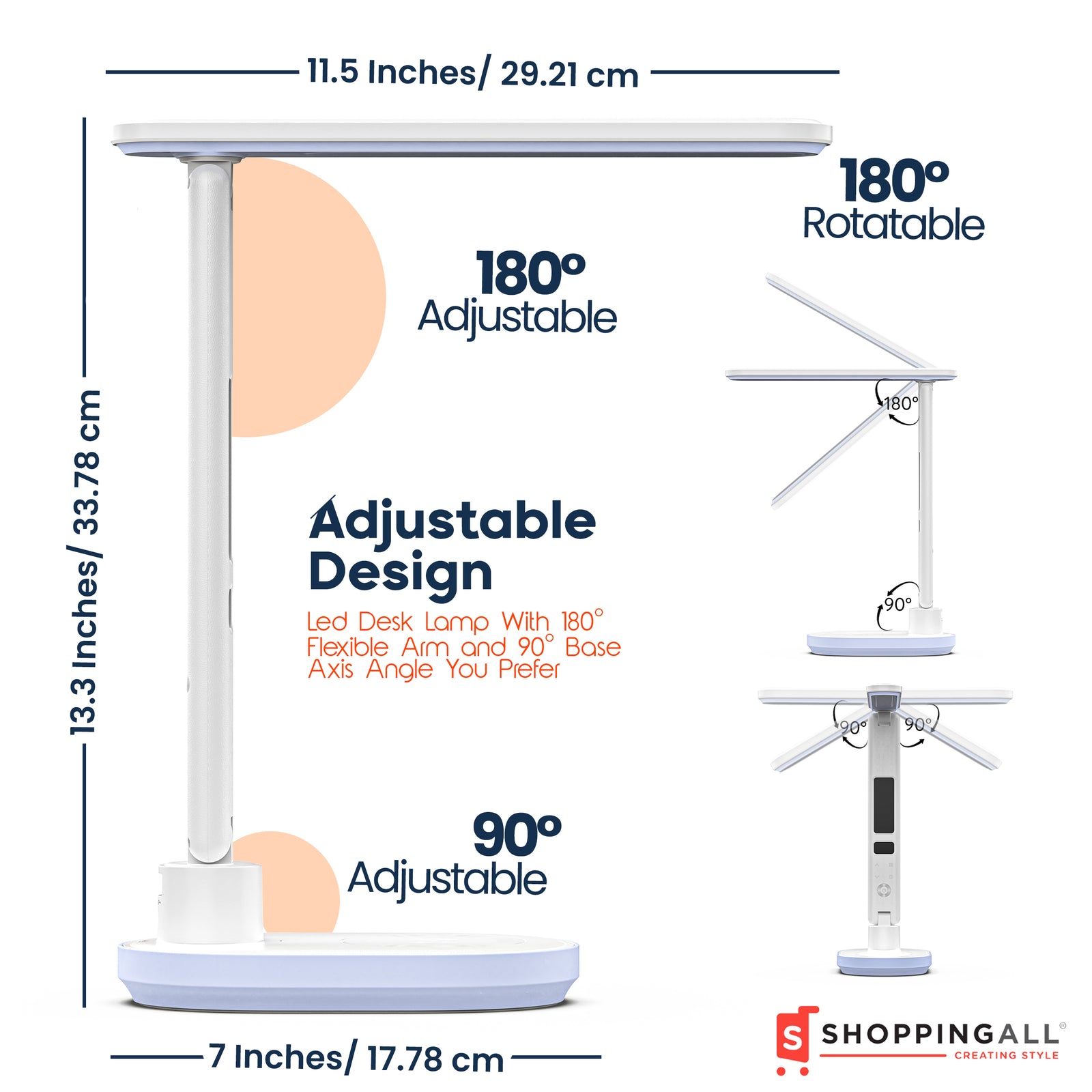 ShoppingAll LED Multi-Functional Office Lamp with RGB Base