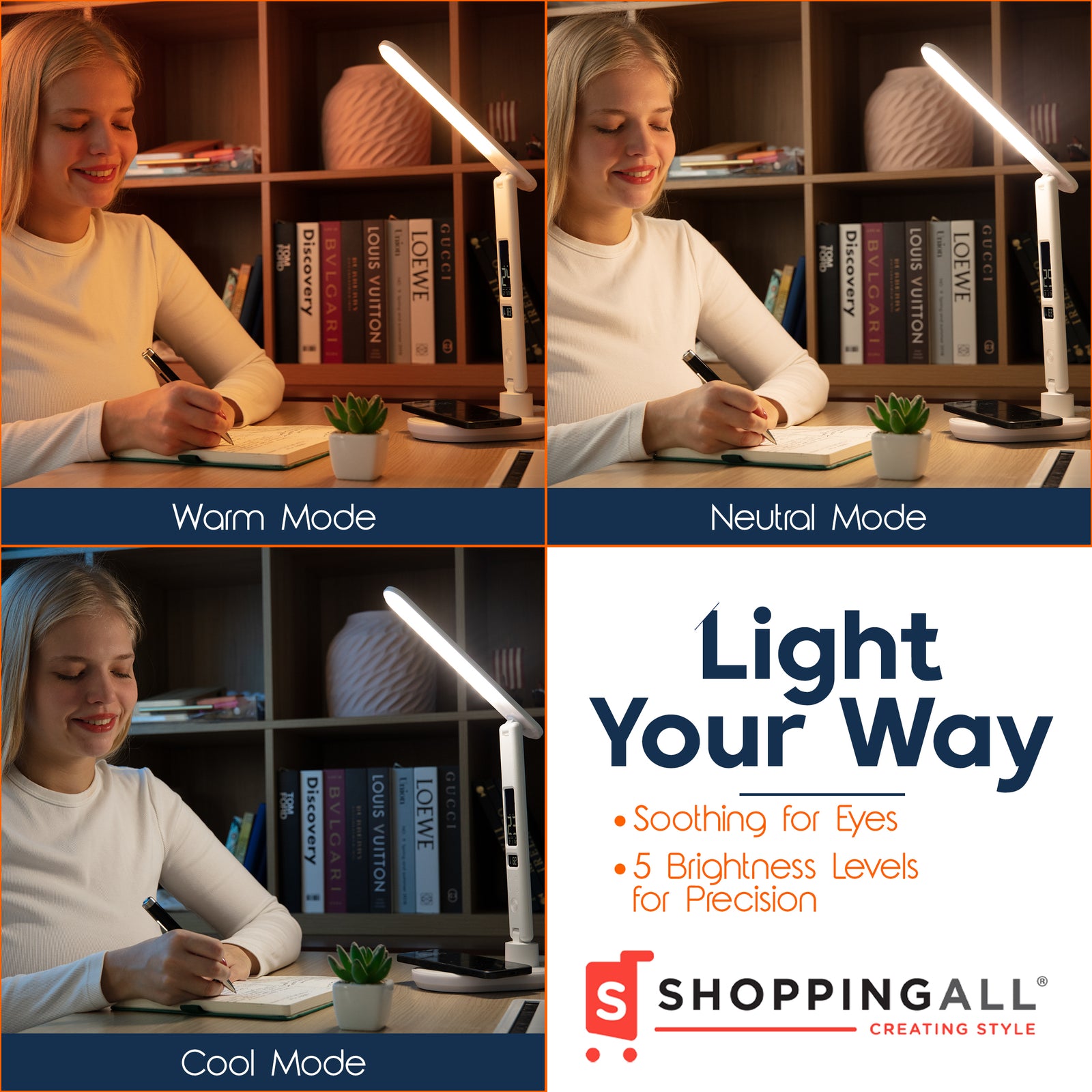 ShoppingAll LED Multi-Functional Office Lamp with RGB Base