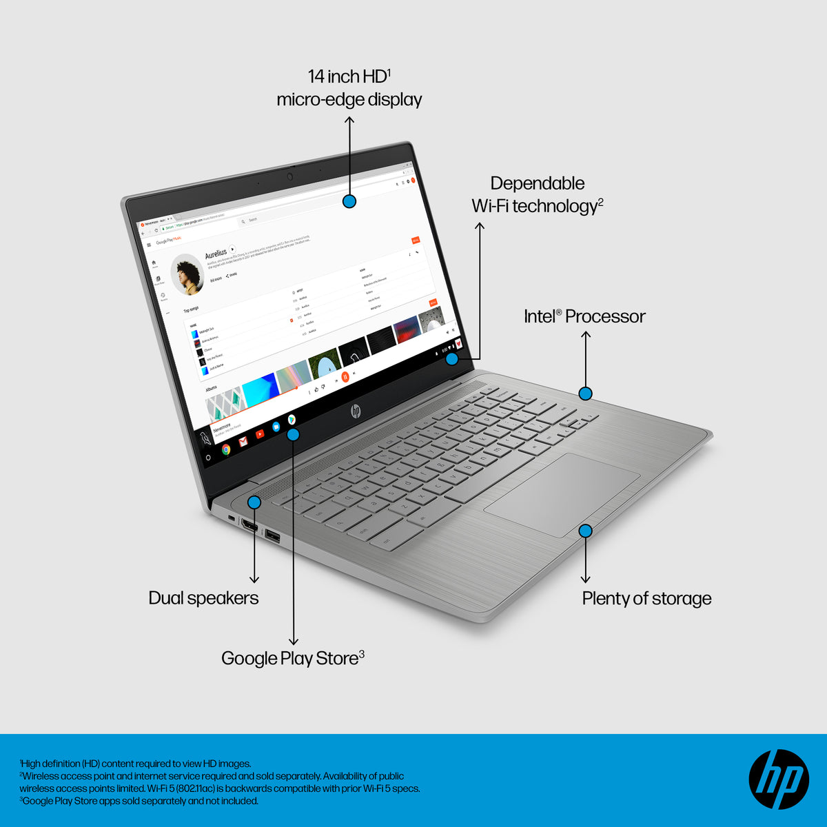 HP 14A-NE1007CA 14" Chromebook Grey