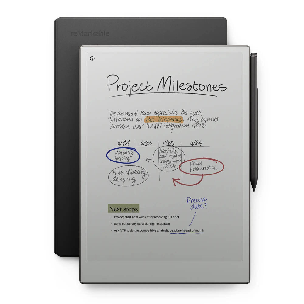 reMarkable Paper Pro Bundle with Marker Plus and Premium Leather Folio black