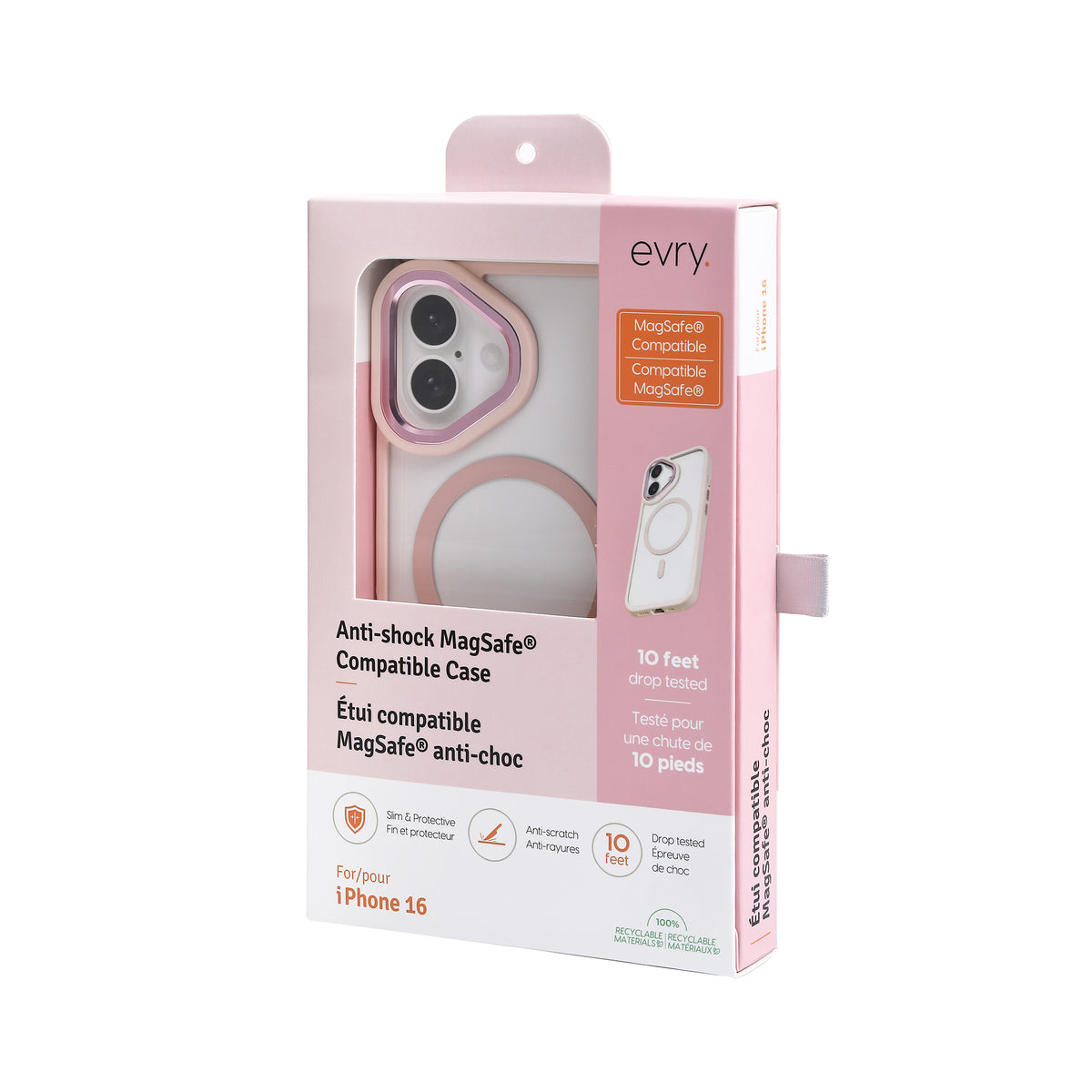 Evry Shyne MagSafe Compatible Case for iPhone 16 Pink