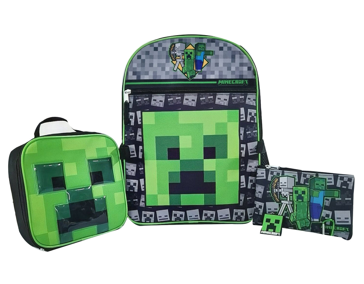 Bioworld Minecraft 5 Piece Backpack Set