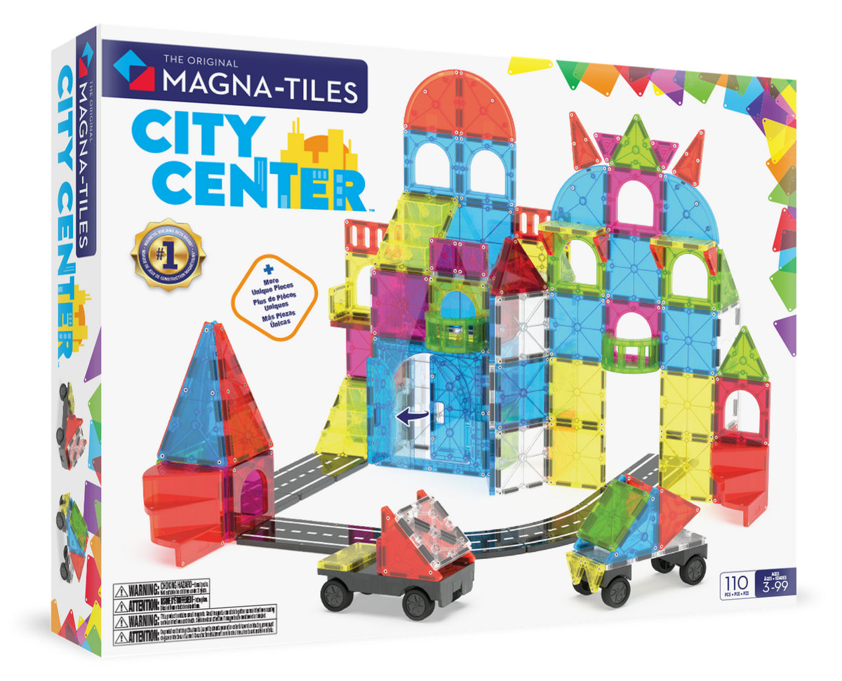 Magna-Tiles City Center 110 Piece Magnetic Construction Set