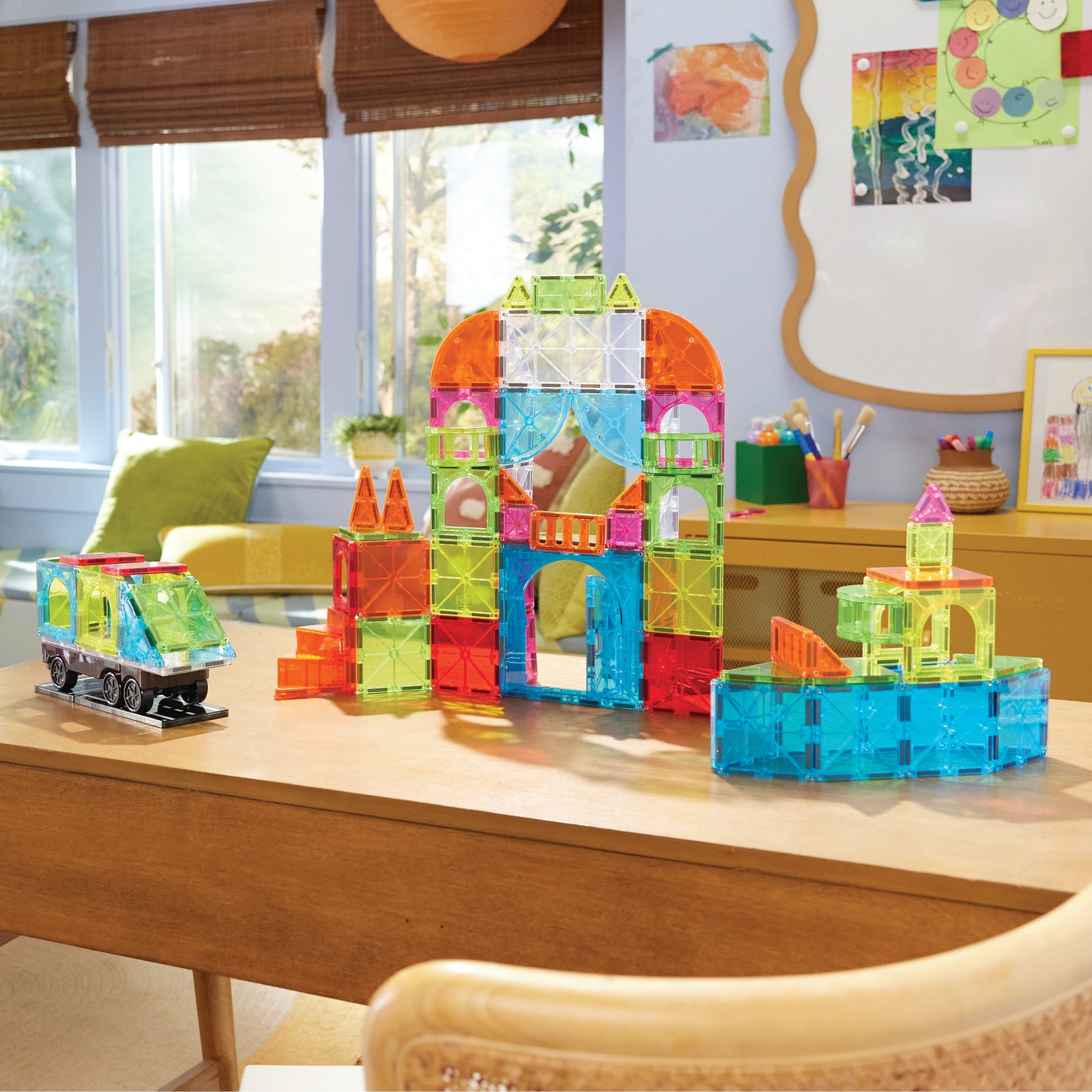 Magna-Tiles City Center 110 Piece Magnetic Construction Set