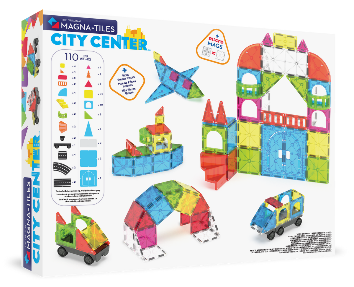 Magna-Tiles City Center 110 Piece Magnetic Construction Set