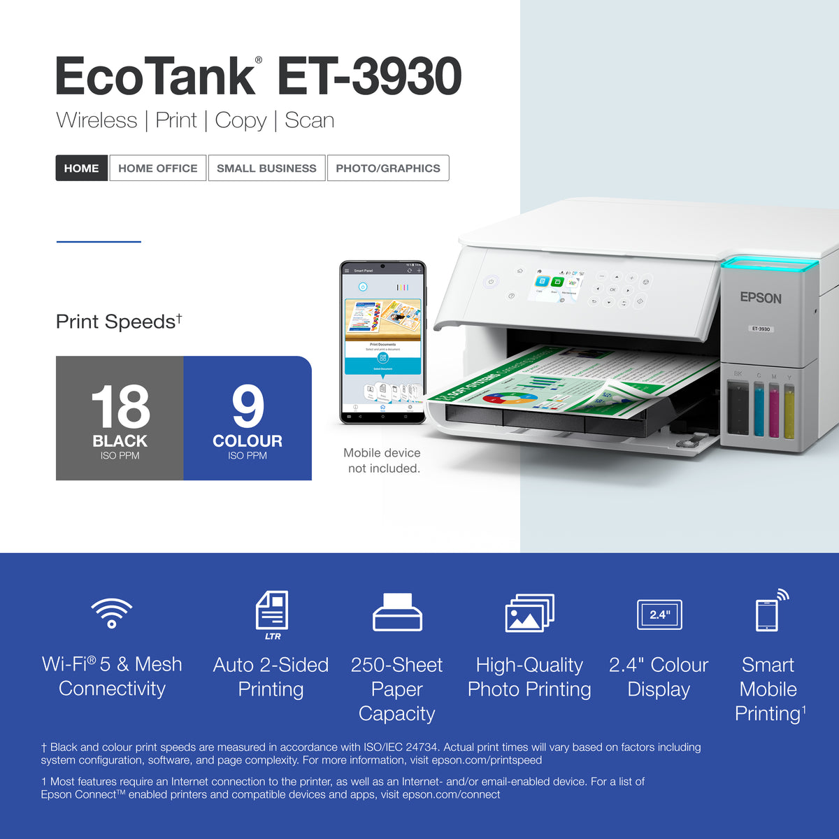 Epson EcoTank ET-3930 All-in-One Color Printer