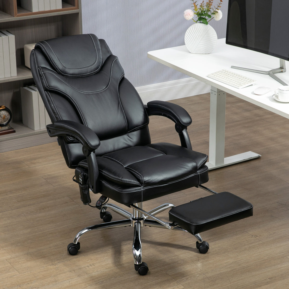 Vinsetto PU Leather Heated Massage Office Chair with Vibration Black