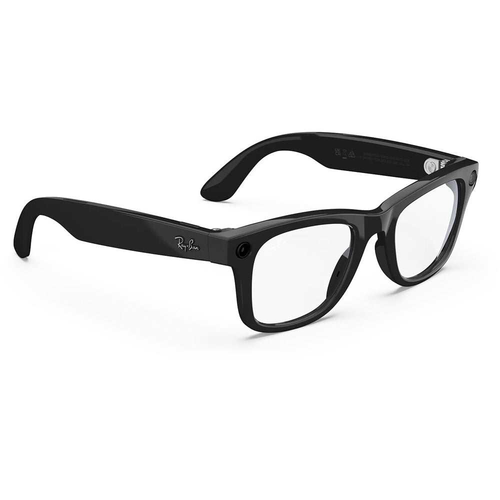 Ray-Ban Meta Wayfarer AI Glasses Clear Lens Shiny Black