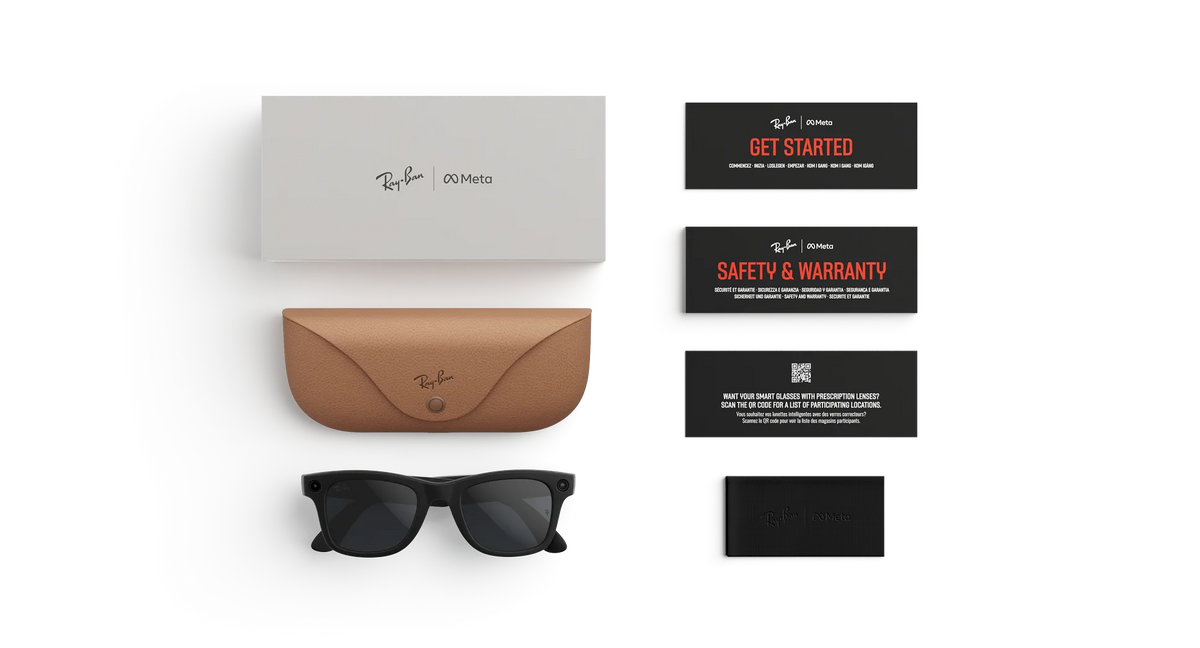Ray-Ban Meta Wayfarer Gen 2 AI Glasses Black with Clear Lenses