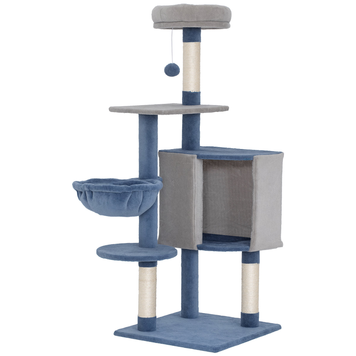 PawHut 48" Cat Tree Blue/Grey