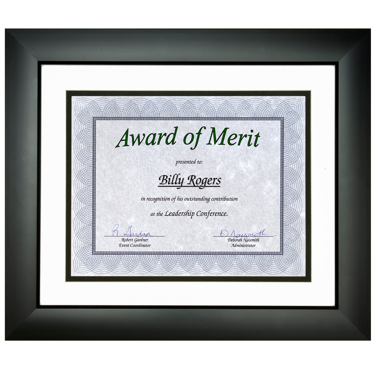 First Base Certificate Frame 8 1/2"x11" Black/White