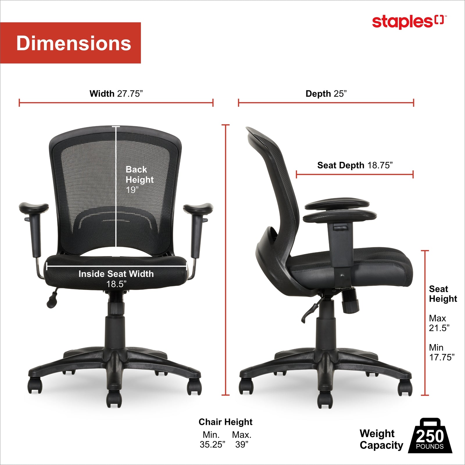 True Innovations Mesh Task Chair Black