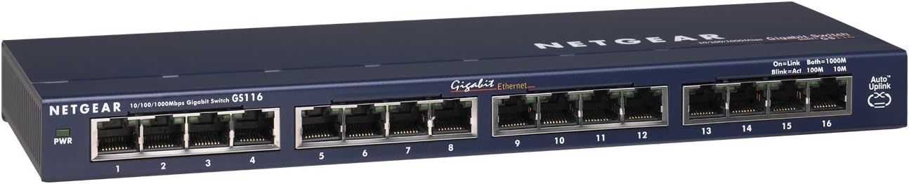 Netgear ProSAFE GS116 16-Port Gigabit Ethernet Switch