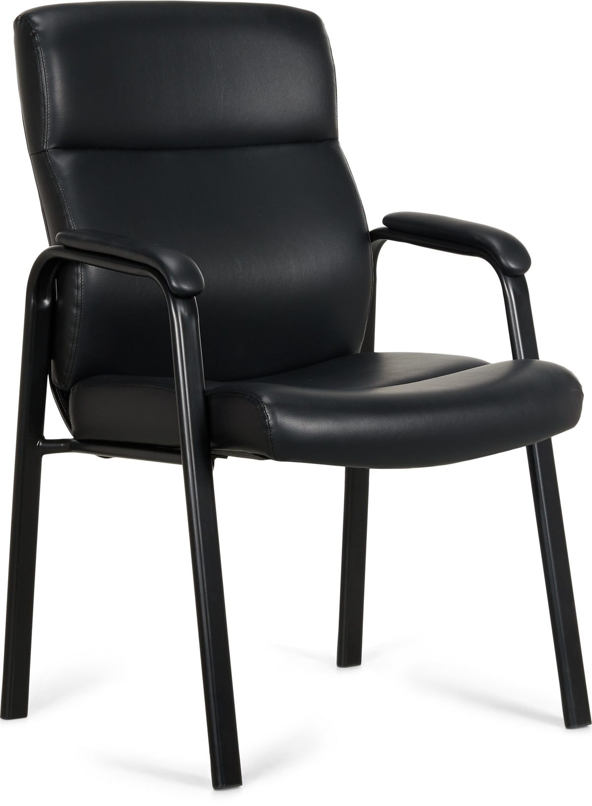 True Innovations Bonded Leather Guest Chair Black