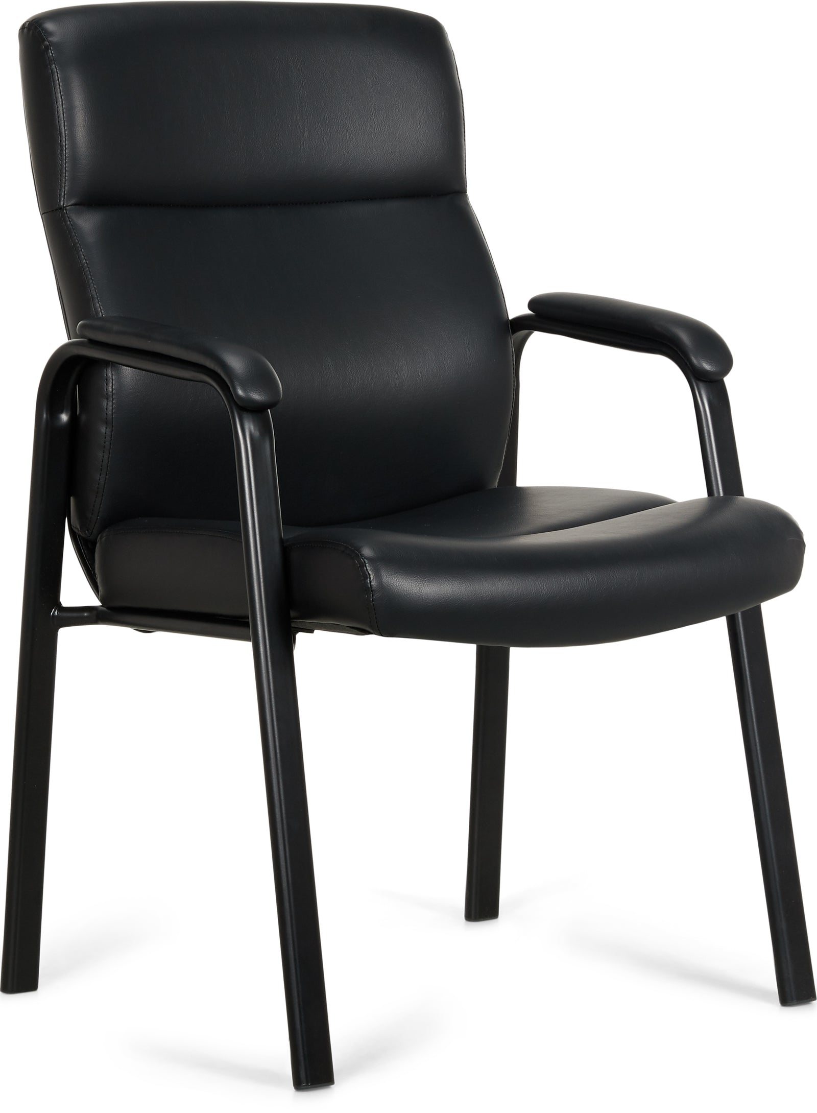 True Innovations Bonded Leather Guest Chair Black