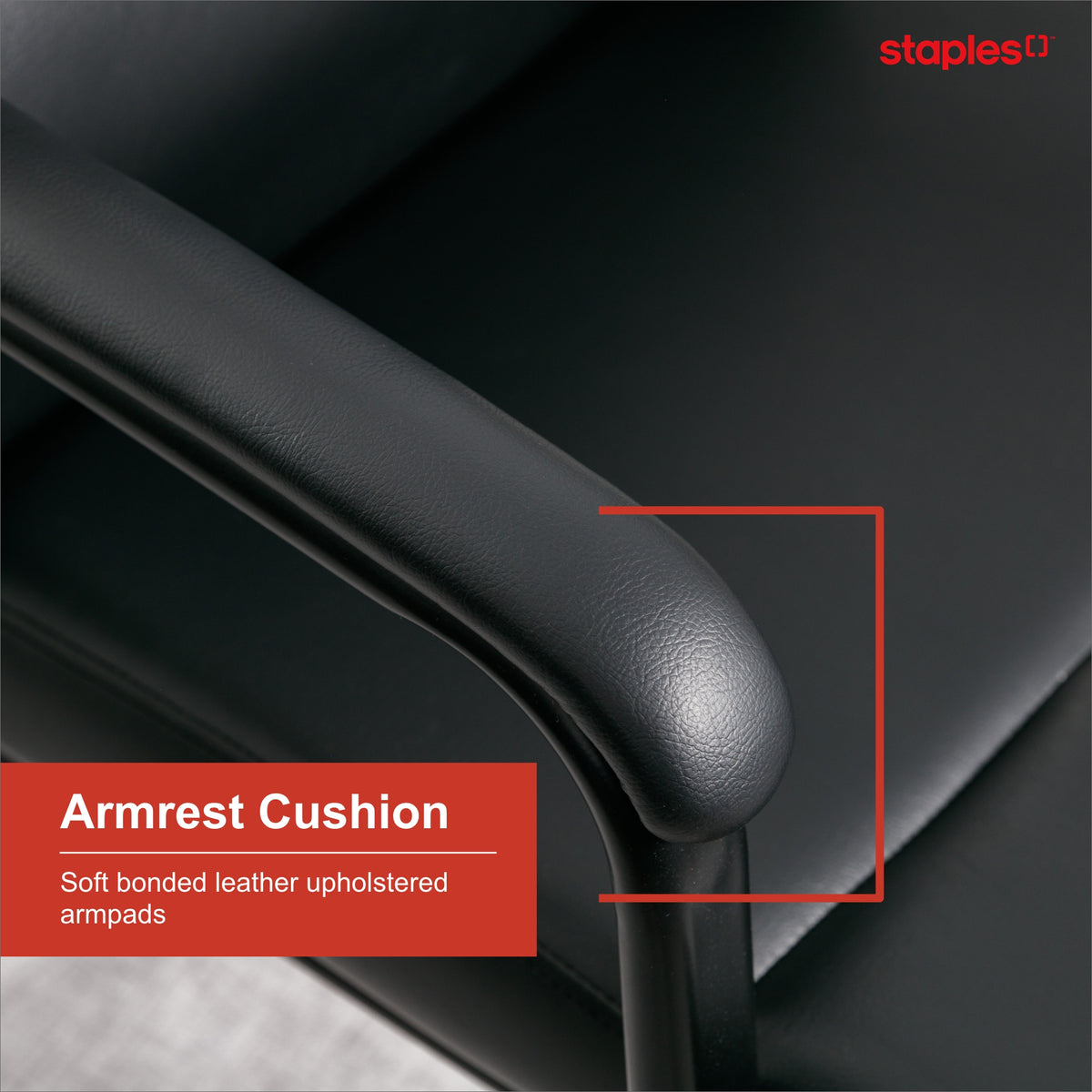 True Innovations Bonded Leather Guest Chair Black