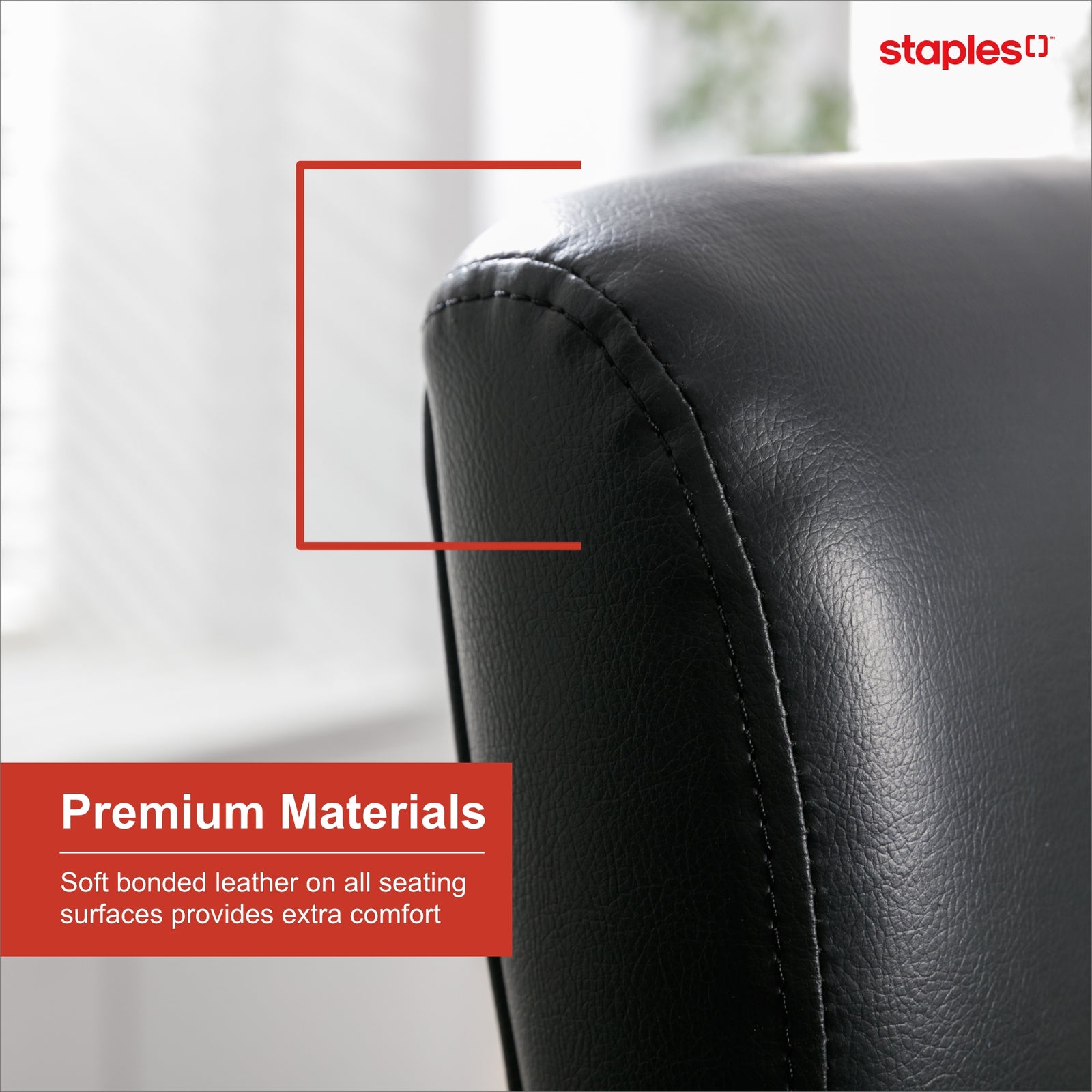 True Innovations Bonded Leather Guest Chair Black