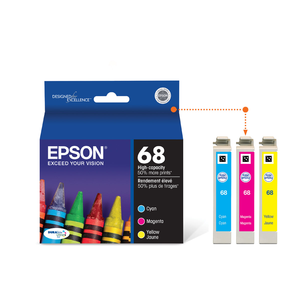 Epson T068 Ink Cartridge Standard Capacity Colour Combo