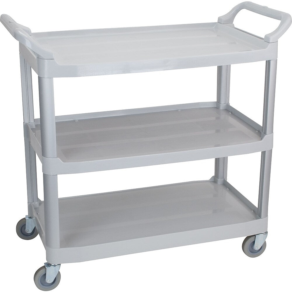 3-Shelf Plastic Utility Cart with Wheels Grey